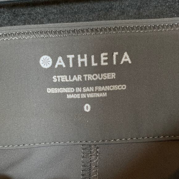 Athleta Womens Pants Gray Stellar Trouser Side Pockets Nylon Blend Stretch 0 - Picture 5 of 14